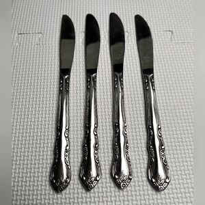 Imperial International Korea Stainless Dinner Tableware Knife 4 PCs Silver Tone